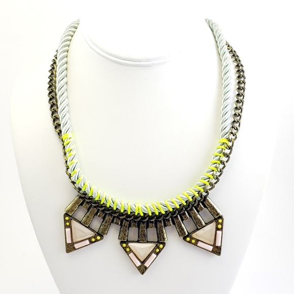 BaubleBar Edgy Statement Necklace Lime Green Pop - Picture 2 of 8